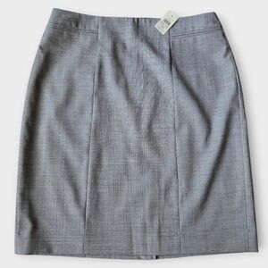 Ann Taylor Skirt 10 Gray Pencil Lined Back Slit Office Business